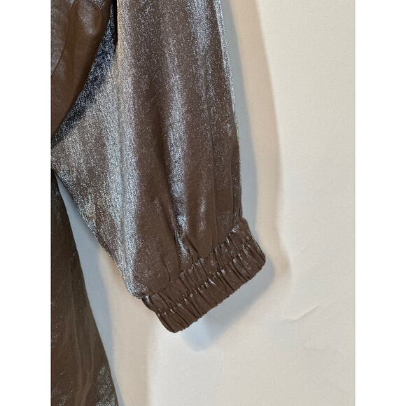 PIZAZZ Gold Brown Metallic Jacket S Y2K 90’s Romantic Goth Couture Streetwear - Picture 5 of 16
